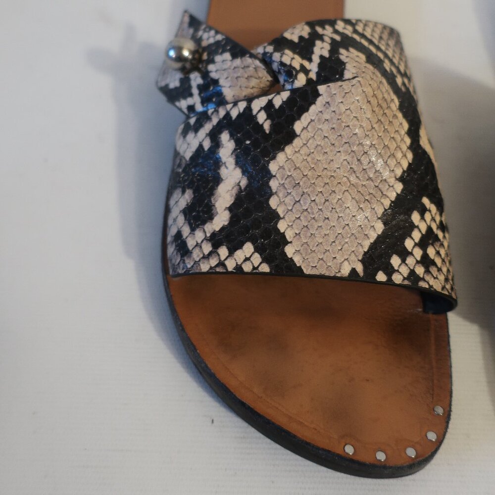 Womens Rag & Bone Black Cream Python Print Arc Fl… - image 2